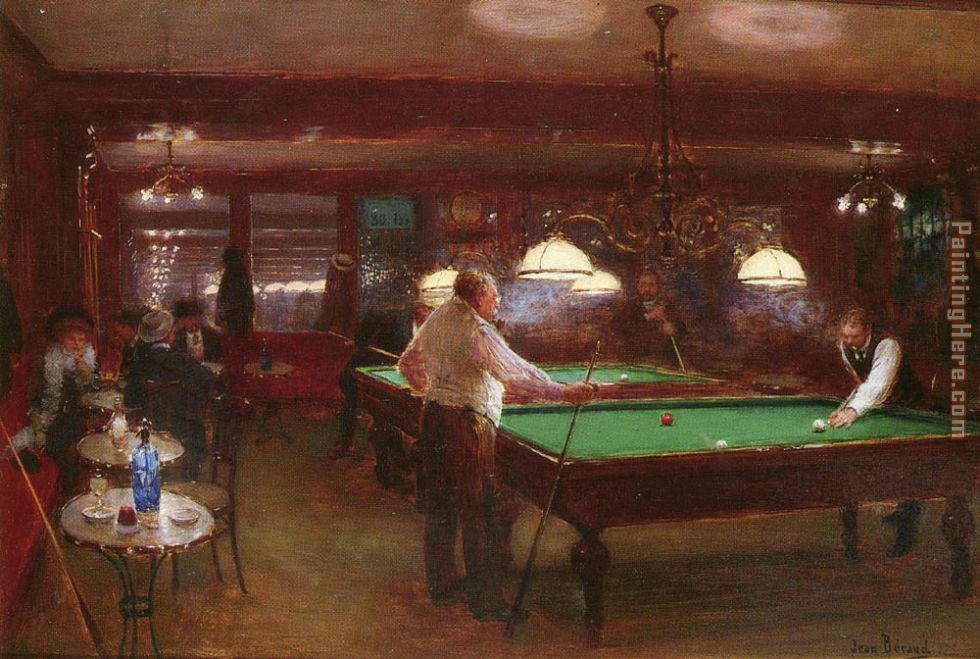 A Game of Billiards painting - Jean Beraud A Game of Billiards art painting